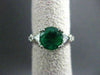 ESTATE LARGE 2.69CT DIAMOND & AAA ROUND EMERALD PLATINUM CLASSIC ENGAGEMENT RING