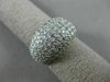 ESTATE WIDE 1.10CT DIAMOND 14K WHITE GOLD MULTI ROW DOME SHAPED ANNIVERSARY RING