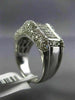 LARGE 3.25CT ROUND & PRINCESS DIAMOND 14K WHITE GOLD 3D PYRAMID ANNIVERSARY RING