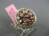 ESTATE LARGE GIA 2.46CT PINK & WHITE DIAMOND 18KT GOLD 3D HALO SPLIT SHANK RING