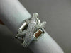 ESTATE 1.27CT ROUND DIAMOND 18KT WHITE GOLD 3D CRISS CROSS BAMBOO LOVE X RING