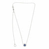 ESTATE .5CT DIAMOND & AAA SAPPHIRE 14K WHITE GOLD CIRCLE OF LIFE FLOWER NECKLACE