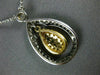 ESTATE .84CT WHITE & FANCY YELLOW DIAMOND 18KT TWO TONE GOLD TEAR DROP NECKLACE