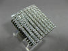ESTATE EXTRA LARGE 1.52CT DIAMOND 14KT WHITE GOLD 3D SQUARE MULTI ROW FUN RING