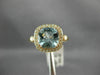 ESTATE WIDE 2.08CT DIAMOND & AAA AQUAMARINE 14K ROSE GOLD SQUARE ENGAGEMENT RING