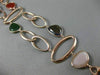 ESTATE 14KT ROSE GOLD 3D 2 ROW LINK MULTI COLOR QUARTZ BY THE YARD FUN BRACELET