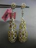 LARGE 5.60CT WHITE & FANCY YELLOW DIAMOND 18KT TWO TONE GOLD TEAR DROP EARRINGS
