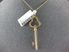 ESTATE .40CT DIAMOND 14KT YELLOW GOLD 3D 3 LEAF CLOVER KEY TO YOUR HEART PENDANT