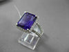 ESTATE LARGE 6.22CTW DIAMOND & AAA AMETHYST 14KT WHITE GOLD HALO ENGAGEMENT RING