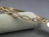 ESTATE WIDE 1.02CT DIAMOND 14KT ROSE GOLD INFINITY SEMI ETERNITY BANGLE BRACELET