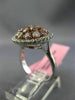 ESTATE WIDE 1.80CT WHITE & PINK DIAMOND 18K 2 TONE GOLD CLUSTER ANNIVERSARY RING