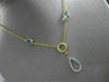 ESTATE 5.03CT DIAMOND & BLUE TOPAZ 14KT WHITE & YELLOW GOLD DROP LARIAT NECKLACE