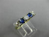 ESTATE 1.15CT DIAMOND SAPPHIRE 14KT 2 TONE GOLD WEDDING ANNIVERSARY RING #25467