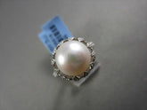 ESTATE 18KT WHITE GOLD AAA 11MM NATURAL SOUTH SEA PEARL & DIAMOND RING BEAUTIFUL