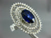 ESTATE EXTRA LARGE 5.45CT DIAMOND & AAA SAPPHIRE 14KT WHITE GOLD OVAL RING #2383