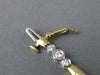 ESTATE 1.10CT DIAMOND 14K TWO TONE GOLD THREE STONE BEZEL TENNIS BRACELET #15639