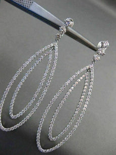ESTATE EXTRA LARGE 5.75CT DIAMOND 14KT WHITE GOLD JOURNEY DROP HANGING EARRINGS