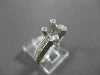 ESTATE WIDE .50CT DIAMOND 14K WHITE GOLD 3 ROW SEMI MOUNT ENGAGEMENT RING #14896