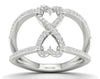 ESTATE .33CT DIAMOND 14KT WHITE GOLD 3D CLASSIC DOUBLE HEART INFINITY LOVE RING