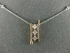 ESTATE .70CT WHITE & PINK DIAMOND 18KT WHITE & ROSE GOLD 3D THREE STONE PENDANT