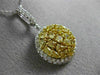 ESTATE LARGE 2.13CT WHITE & FANCY YELLOW DIAMOND 18KT 2 TONE GOLD ROUND PENDANT