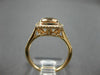 ESTATE LARGE 1.40CT DIAMOND & AAA MORGANITE 14KT ROSE GOLD HALO ENGAGEMENT RING