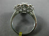 ESTATE LARGE 1.47CT DIAMOND 18K WHITE GOLD CLASSIC FLOWER HEART SHAPED LOVE RING
