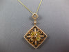 1.43CT WHITE & FANCY YELLOW DIAMOND 18KT ROSE GOLD OPEN FILIGREE SQUARE PENDANT
