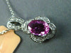 ESTATE .97CT DIAMOND & AAA PINK SAPPHIRE 14KT WHITE GOLD FLOWER FLOATING PENDANT