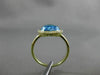 ESTATE 3.90CT ROUND DIAMOND & AAA BLUE TOPAZ 18KT YELLOW GOLD 3D ROUND HALO RING