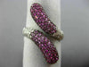 ESTATE WIDE 2.76CT DIAMOND & AAA PINK SAPPHIRE 18K WHITE & BLACK GOLD SNAKE RING