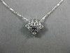 ESTATE .21CT DIAMOND & SAPPHIRE 18K WHITE GOLD FILIGREE MILGRAIN SQUARE NECKLACE