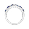 LARGE 4.15CT DIAMOND & AAA SAPPHIRE 14K WHITE GOLD OVAL & ROUND ANNIVERSARY RING