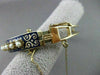 ANTIQUE WIDE 14KT Y VICTORIAN BLUE ENAMEL SOUTH SEA PEARL FILIGREE BANGLE #1746