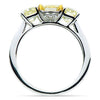 ESTATE 2.28CT WHITE & FANCY YELLOW DIAMOND 18KT TWO TONE GOLD 3D ENGAGEMENT RING
