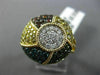 ESTATE LARGE 2.26CT MULTI COLOR DIAMOND 14KT YELLOW GOLD RAINBOW UMBRELLA RING