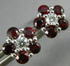 ESTATE 1.83CT DIAMOND & AAA RUBY 18KT WHITE GOLD 3D FLOWER CLASSIC STUD EARRINGS