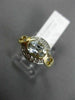 .92CT DIAMOND & AAA OVAL AQUAMARINE 14KT YELLOW GOLD SEMI BEZEL ENGAGEMENT RING