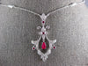 .77CT DIAMOND & AAA RUBY 18KT WHITE GOLD 3D FLOWER FILIGREE BY THE YARD NECKLACE