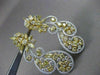 ESTATE LARGE 11.39CT WHITE & FANCY DIAMONDS 18KT WHITE & YELLOW GOLD 3D EARRINGS