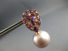 ESTATE LARGE 3.75CT DIAMOND & AMETHYST & PINK SOUTH SEA PEARL 18K ROSE GOLD 3D EARRINGS