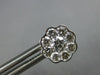 ESTATE LARGE 1.42CT DIAMOND 18KT WHITE GOLD CLUSTER BEZEL FLOWER STUD EARRINGS