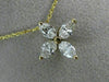 ANTIQUE 1.30CT MARQUISE DIAMOND 14KT YELLOW GOLD FOUR LEAF FLOWER PENDANT #19788
