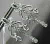 ESTATE LARGE 1CT DIAMOND 14K WHITE GOLD OPEN FILIGREE TEAR DROP HANGING EARRINGS