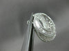 ESTATE LARGE 7.55CT ROUND & BAGUETTE DIAMOND 18KT WHITE GOLD MOON HOOP EARRINGS