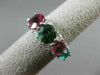 ESTATE 3.88CT DIAMOND & AAA MULTI COLOR TOURMALINE 14KT WHITE GOLD JOURNEY RING