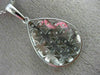 ESTATE .14CT DIAMOND 14KT WHITE GOLD FILIGREE TEAR DROP FLOWER FLOATING PENDANT