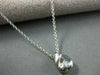 ESTATE .07CTW SOLITAIRE FLOATING 18KT WHITE GOLD ROUND TEAR DROP PENDANT #7561