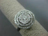 ESTATE WIDE .82CT DIAMOND 14K WHITE GOLD 3D ROUND HALO SOLITAIRE ENGAGEMENT RING