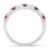 ESTATE .83CT DIAMOND & AAA RUBY 14KT WHITE GOLD SEMI ETERNITY ANNIVERSARY RING